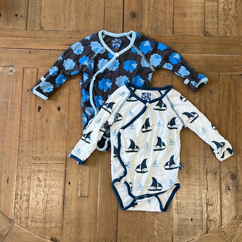 Kickee pants bamboo wrap front long sleeve bodysuits